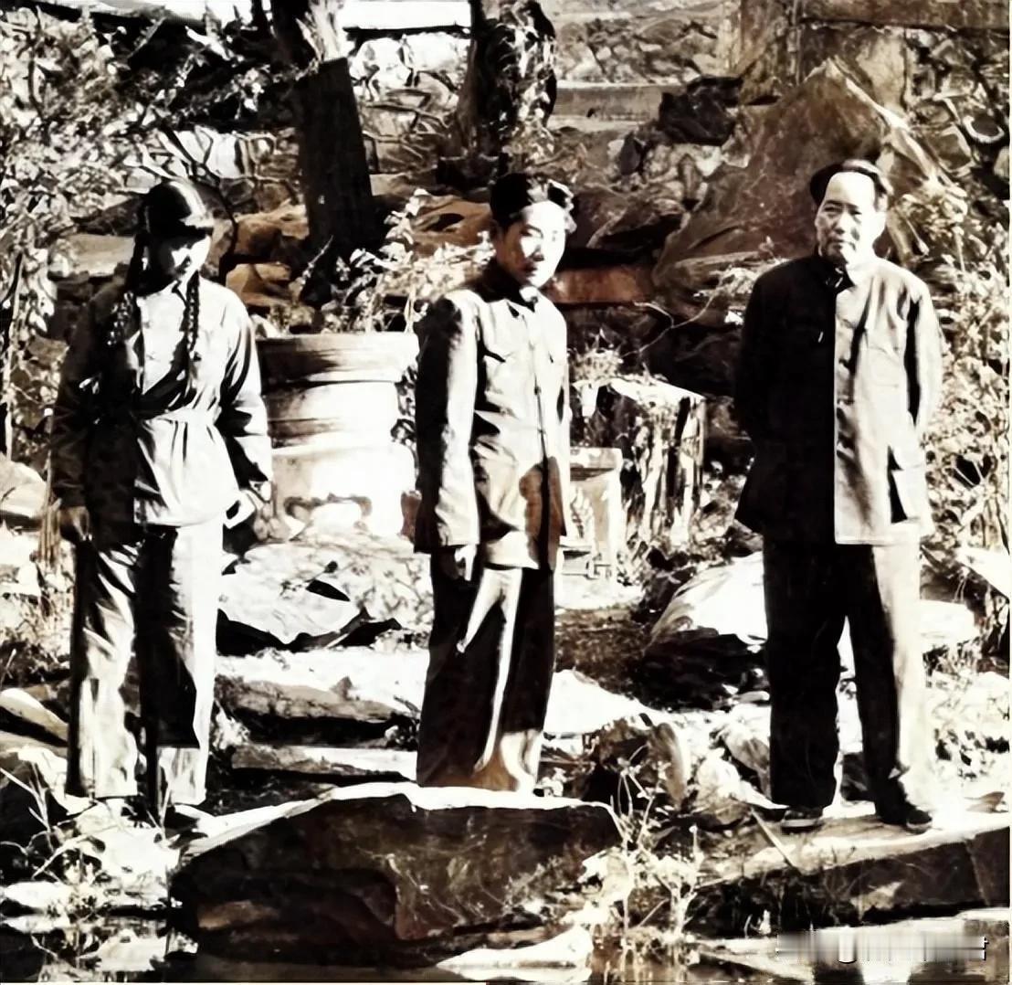 不能错过珍贵照片   毛主席与毛岸英、刘思齐珍贵合影，那时毛岸英和刘思齐刚结婚不