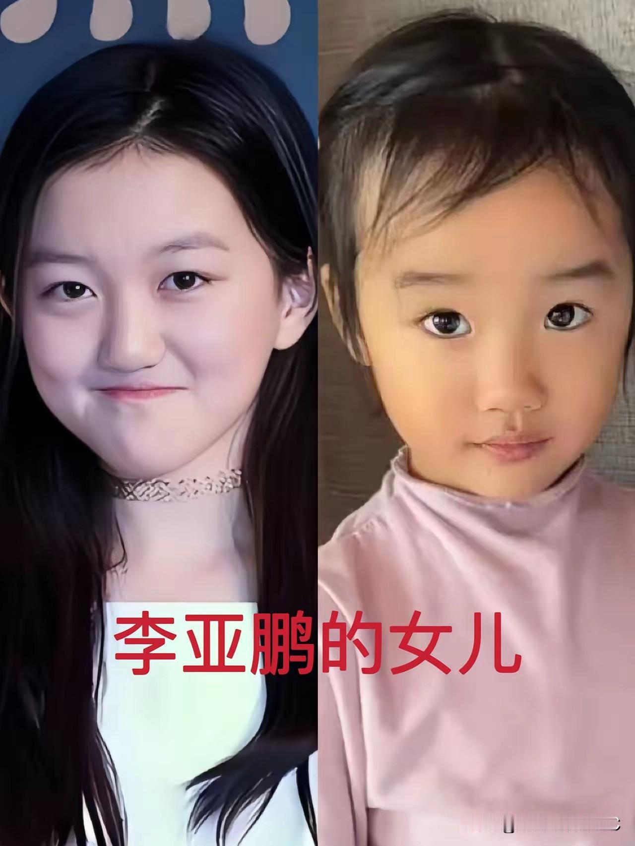 不得不吐槽一句，李亚鹏这基因遗传得也是挺“偏心”的。

你看大女儿李嫣，那长相简