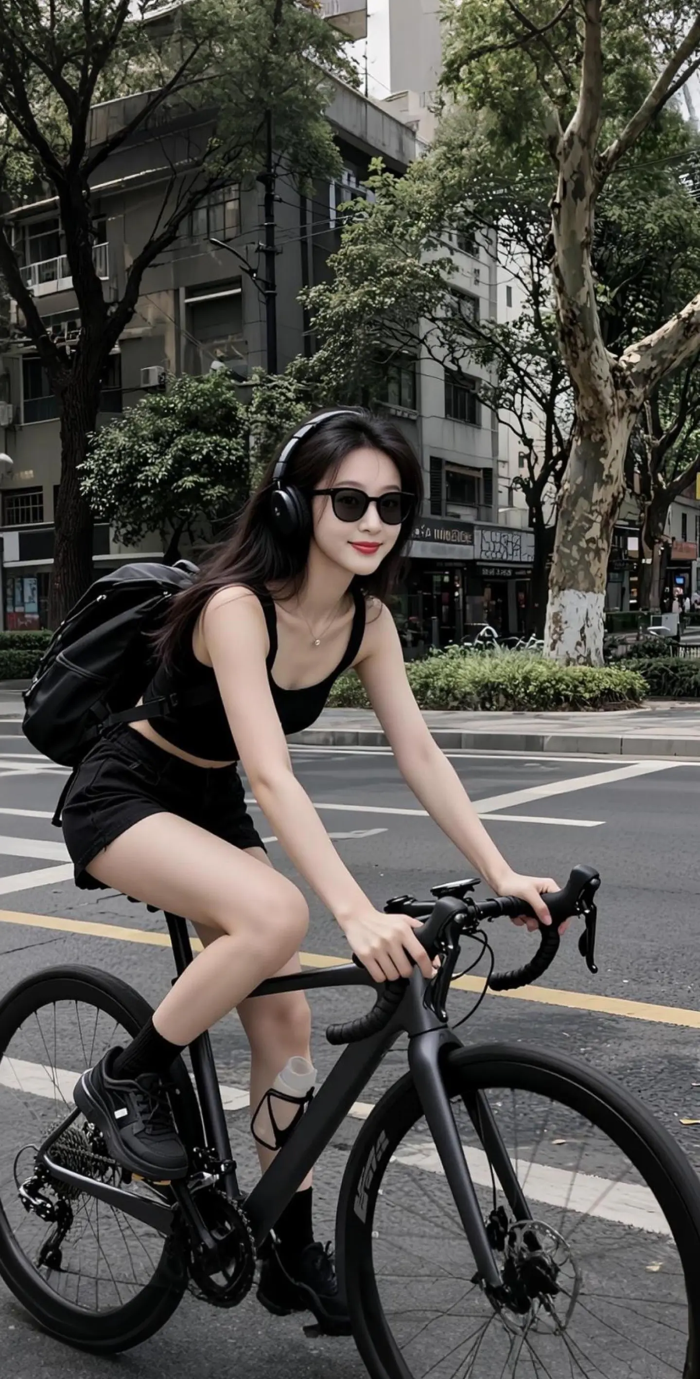 AI都市骑行照 随变ai随便玩