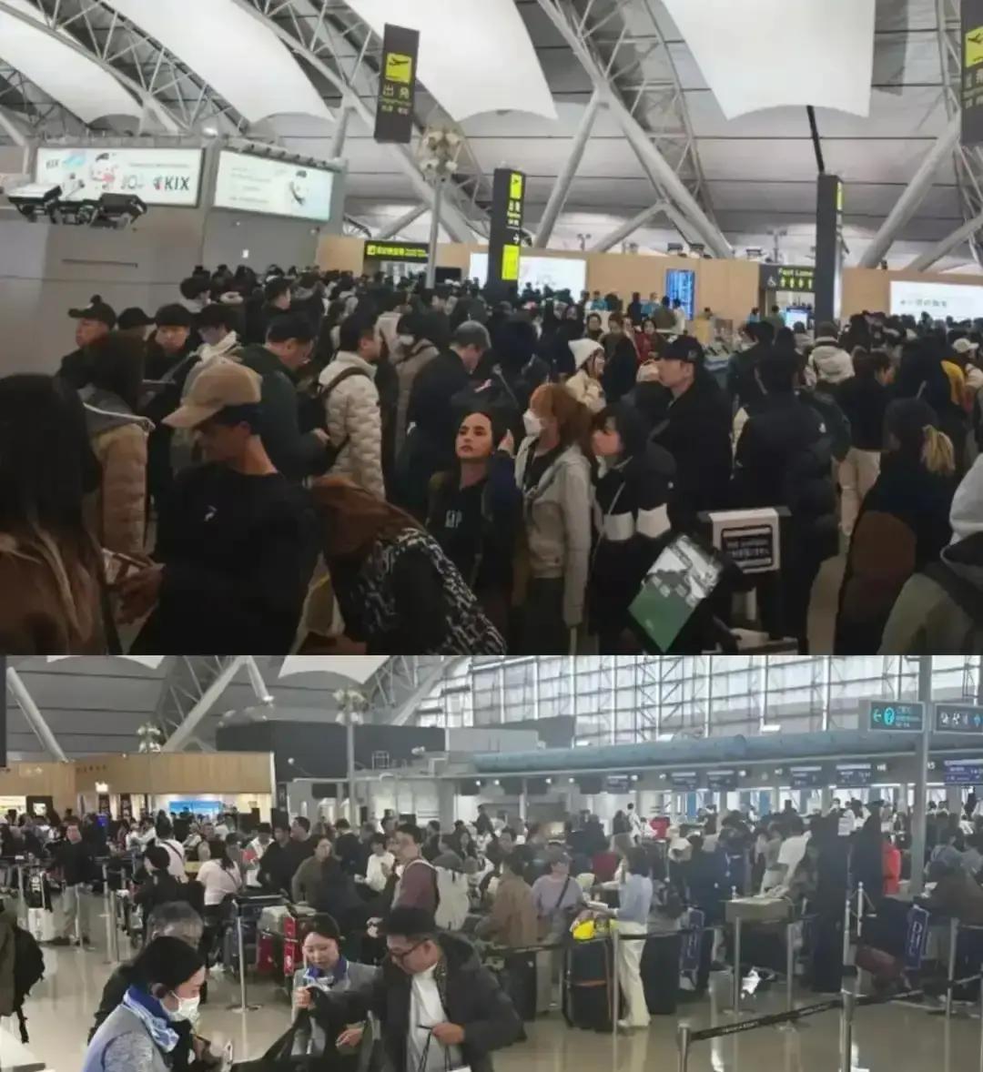 快讯！快讯！中国驻大阪总领馆突然发布紧急提醒。日本关西机场出现大规模滞留与改签拥