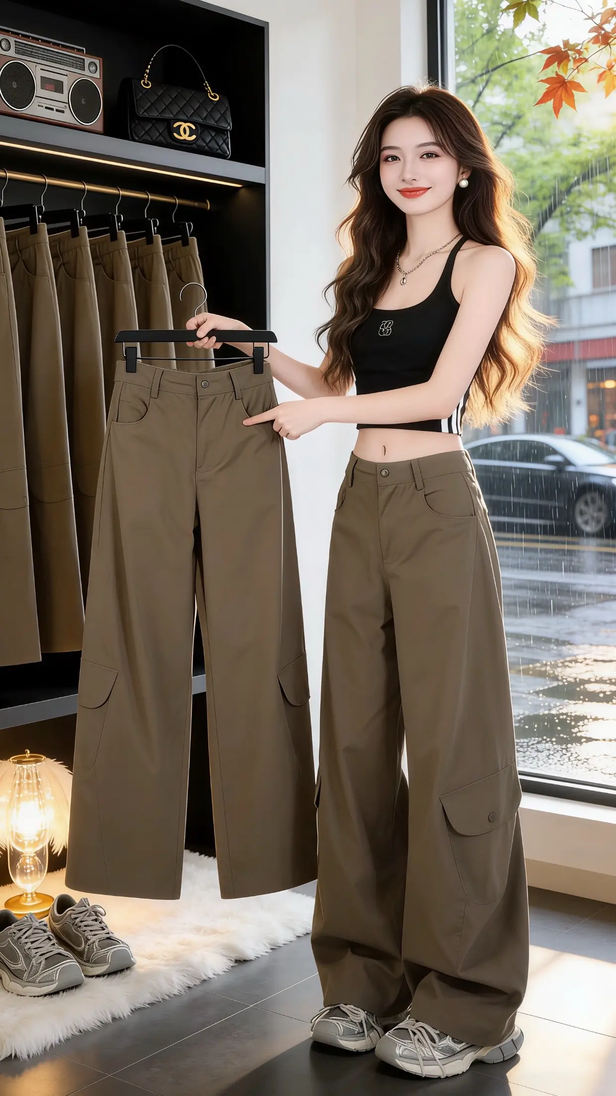 显瘦显高显腿长裤子 高颜值炸街女工装裤 这才是女生们想找的裤子吧 百搭...