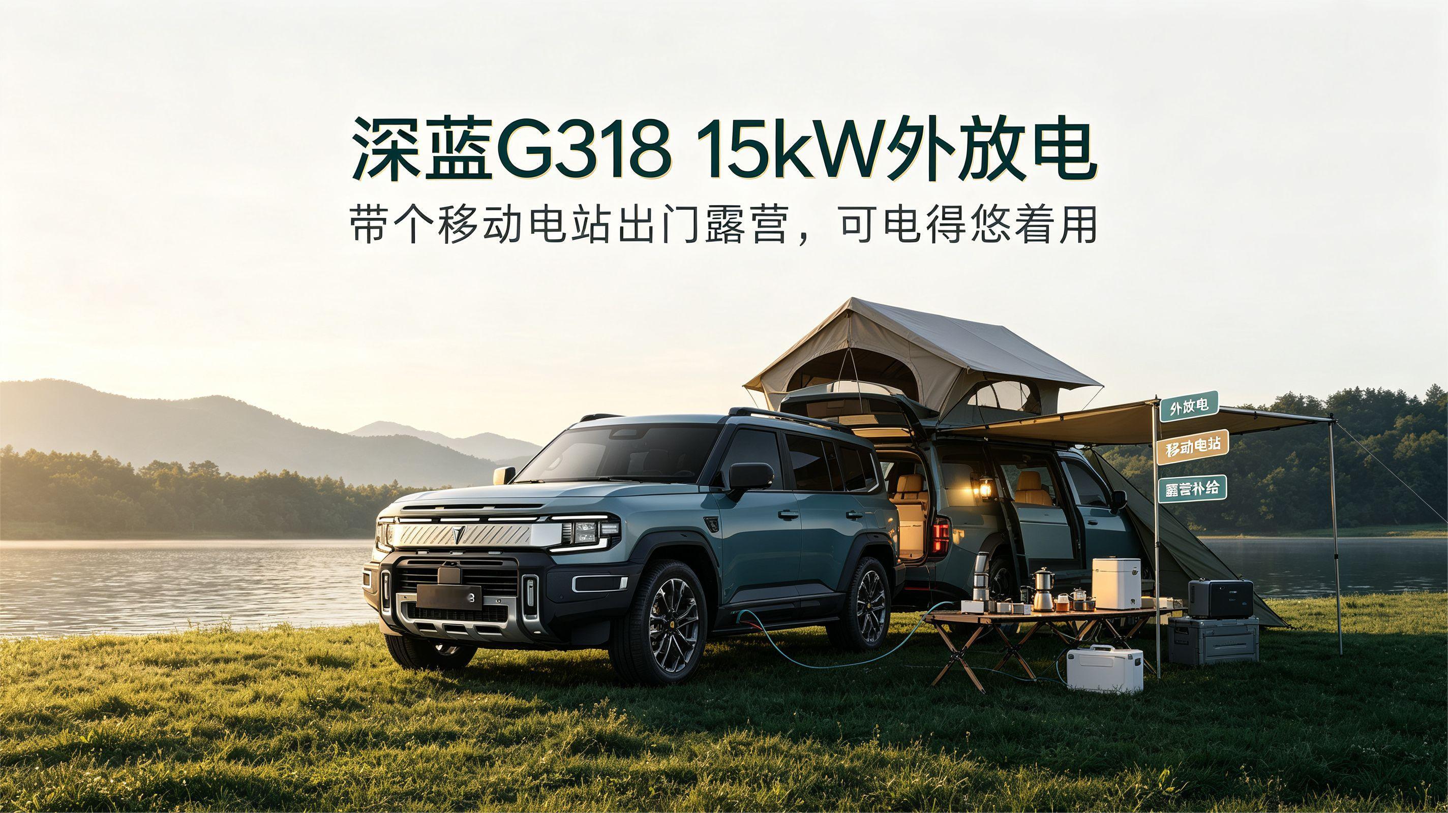 深蓝G318，15kW外放电移动电站外出旅游更省心