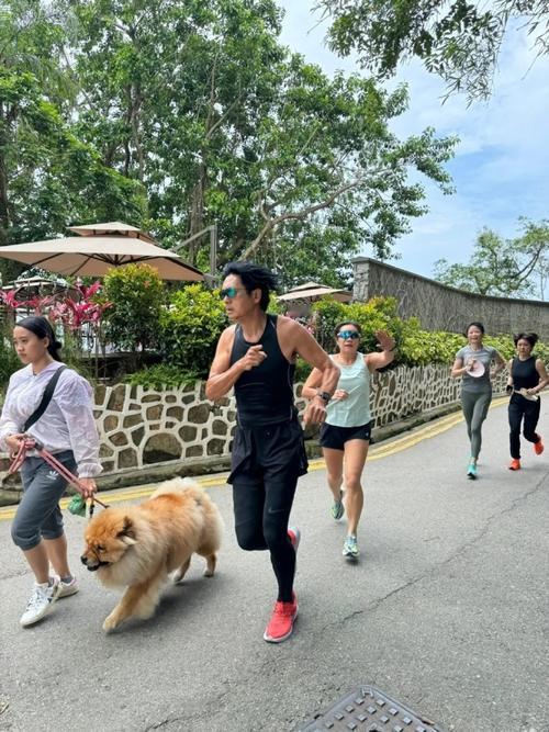 近日，有市民在香港维多利亚港晨跑时，偶遇70岁的周润发。他一身黑色运动装，白发清