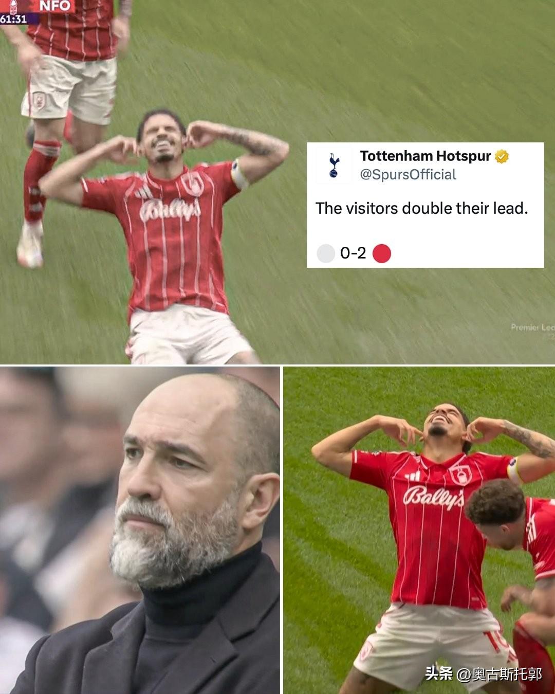 想到热刺会输，但没想到这样脆败！
森林踢的也不好呀，热刺更烂，图多尔这场的阵型4