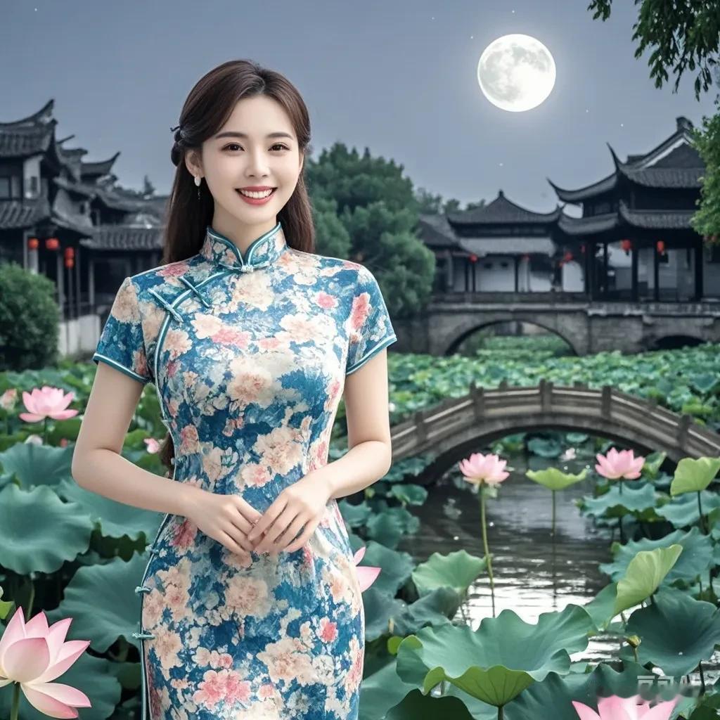 花开旗袍，静待佳人。#图文伙伴计划# #国风古韵# #完美身材#