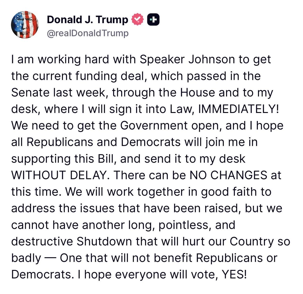 新闻快讯——特朗普紧急呼吁国会通过拨款法案，避免政府长期停摆
 
2026年2月