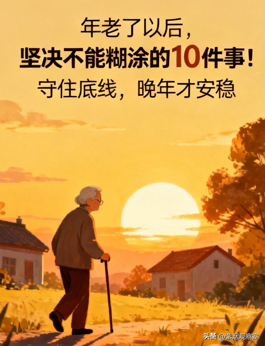 年老了以后，坚决不能糊涂的10件事！守住底线，晚年才安稳
 
人越老，越要清醒。