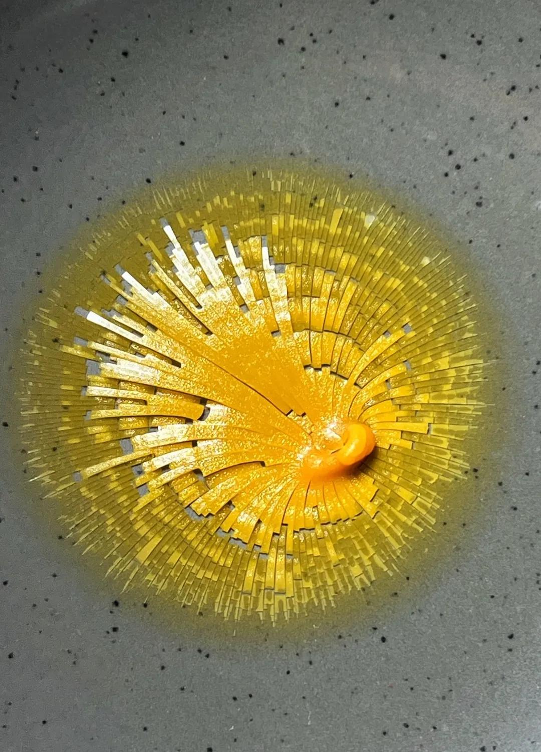 剩在碗里的蛋液隔夜后，竟然析出了类似面条的透明晶体，触感弹韧，这是什么神奇化学反