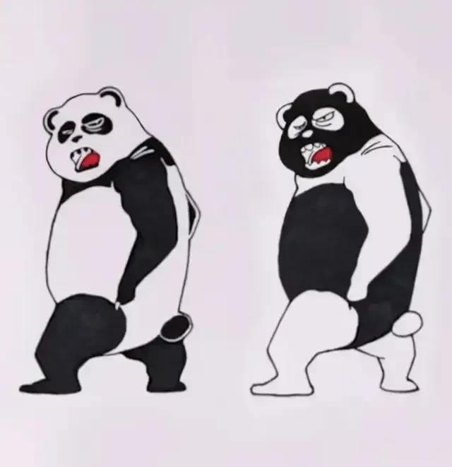 把熊猫的黑白色对换一下，瞬间感觉霸气多了[我想静静]