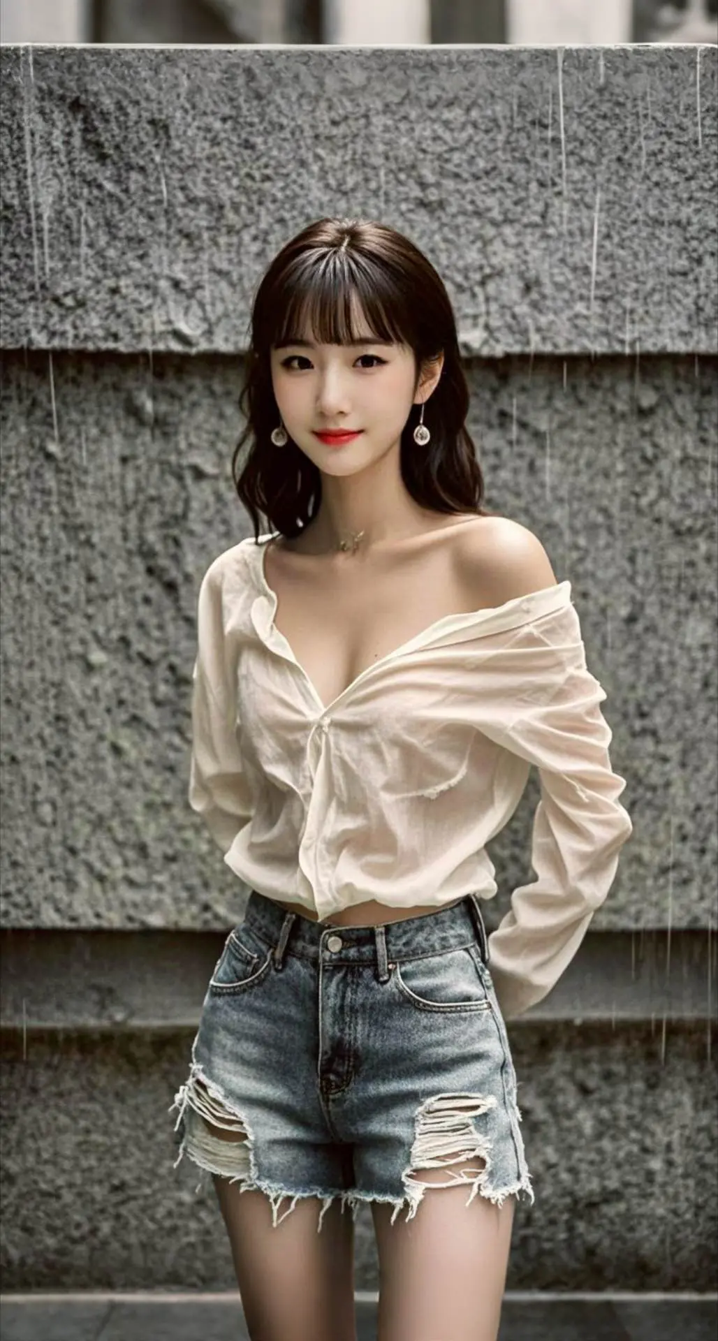 AI扩图 AI雨中小憩