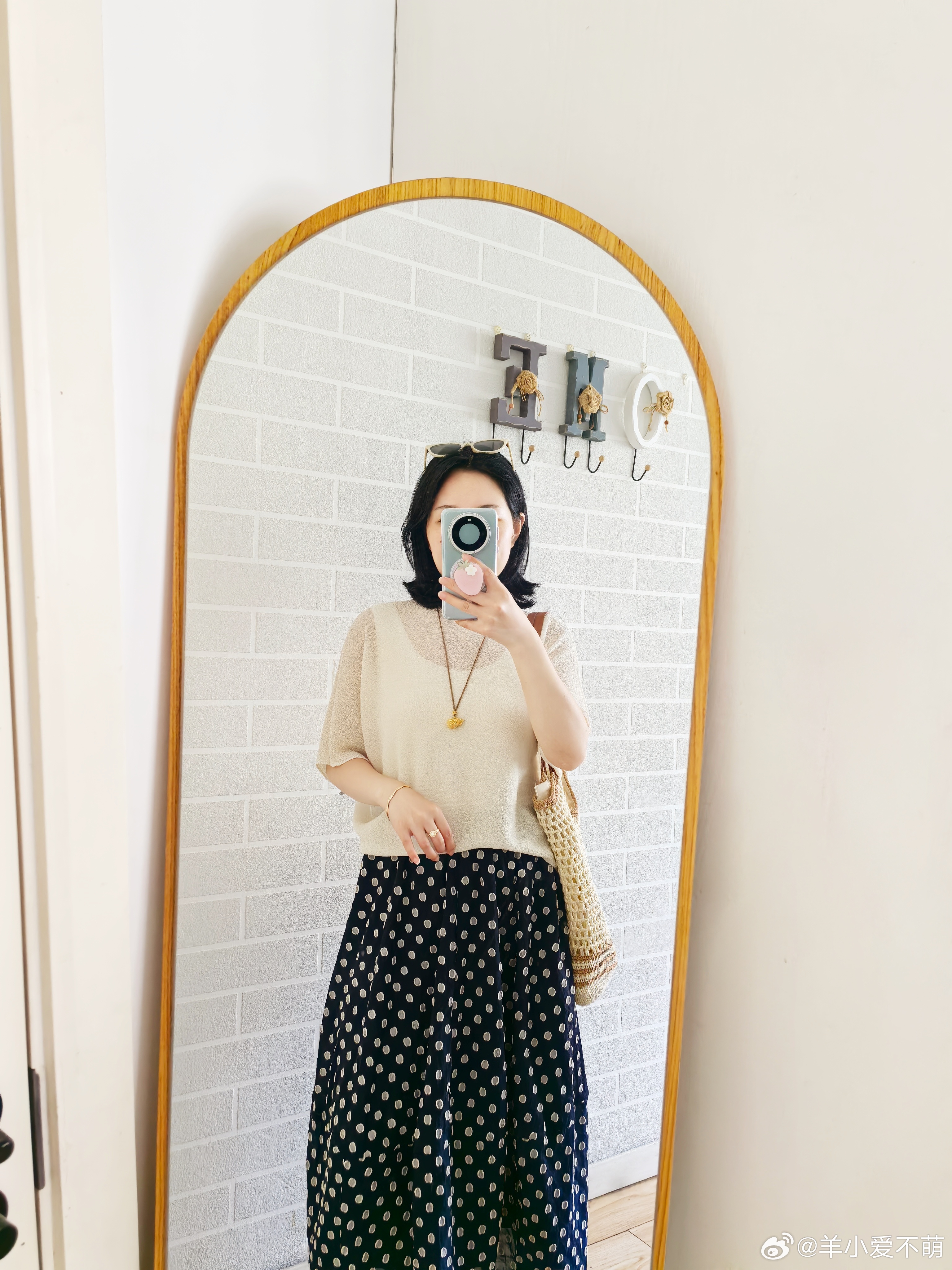 三宅罩衫+波点花苞裙简约优雅又凉快随手拍今天穿什么ootd