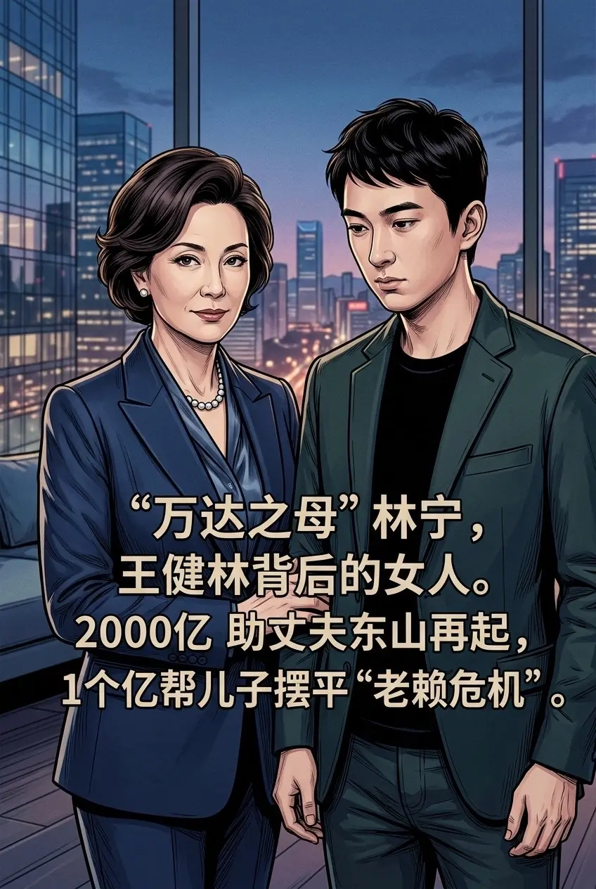 “万达之母”林宁，王健林背后的女人。20。00亿助丈夫东山再起，1个亿...