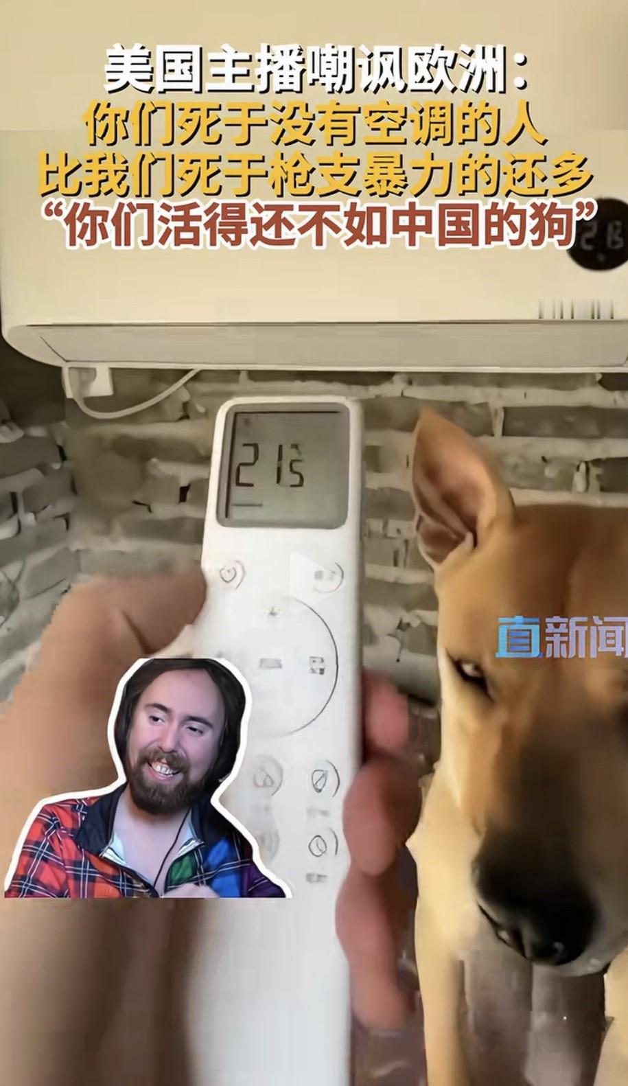 直新闻报道：美国主播嘲讽欧洲人生活质量不如中国的一只狗，还指出热死的欧洲人数量比