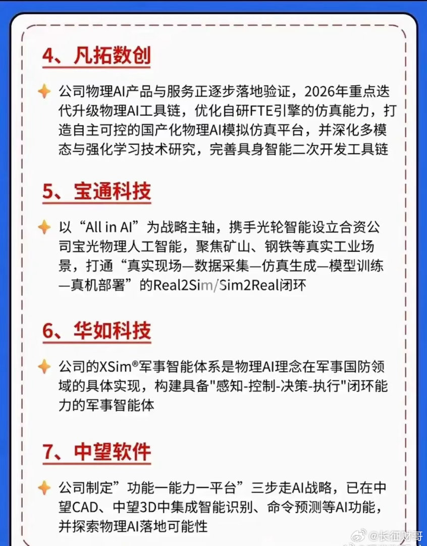 物理AI这条分支，核心是把数字仿真、感知硬件、实体场景打通，让AI能够对接真实物