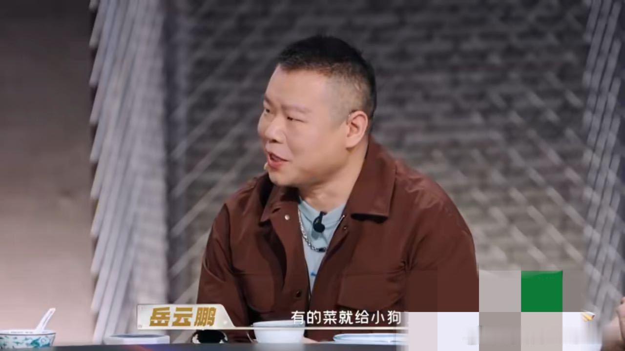 岳云鹏家剩菜都给小狗了天才厨人 轮到岳云鹏作答，他没有刻意包装生活方式，直白坦言