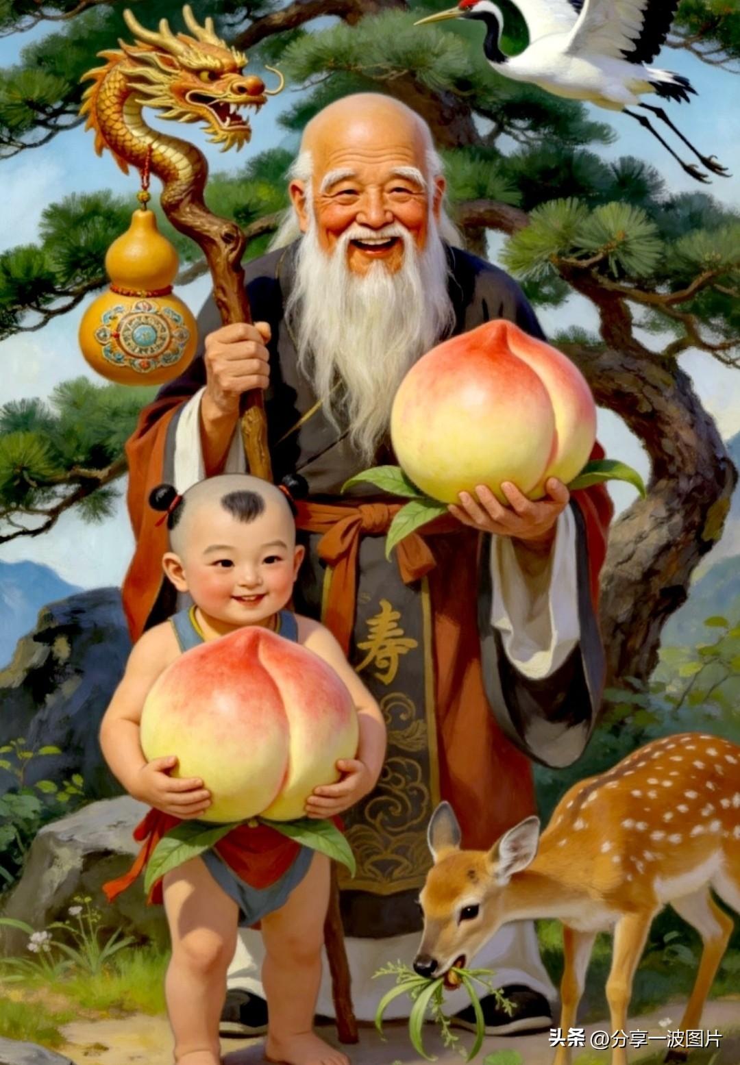 福如东海，寿比南山。