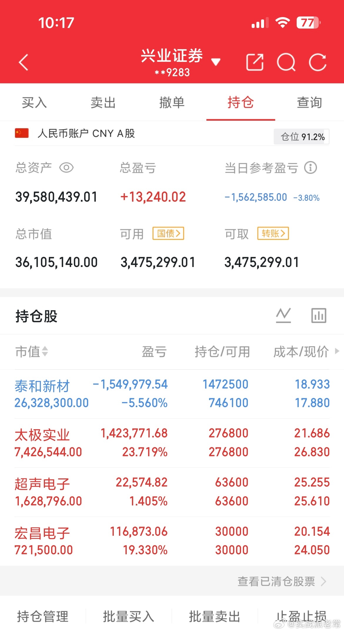 以500万实盘打底，老常一同印证这轮翻倍行情走势。当下行情韧性拉满，本轮反弹具备