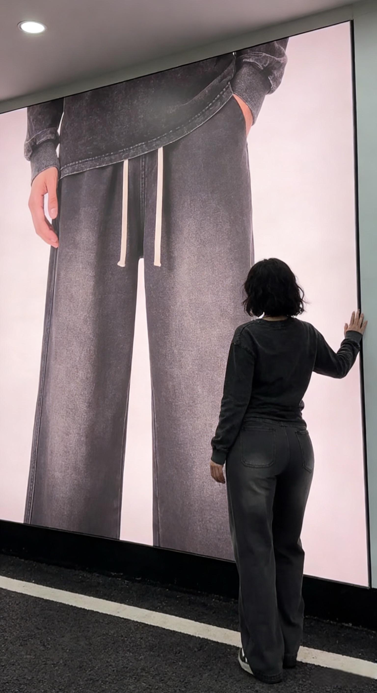 男士加绒加厚牛仔裤男秋冬松紧高腰阔腿裤男潮流大码男生阔腿裤子