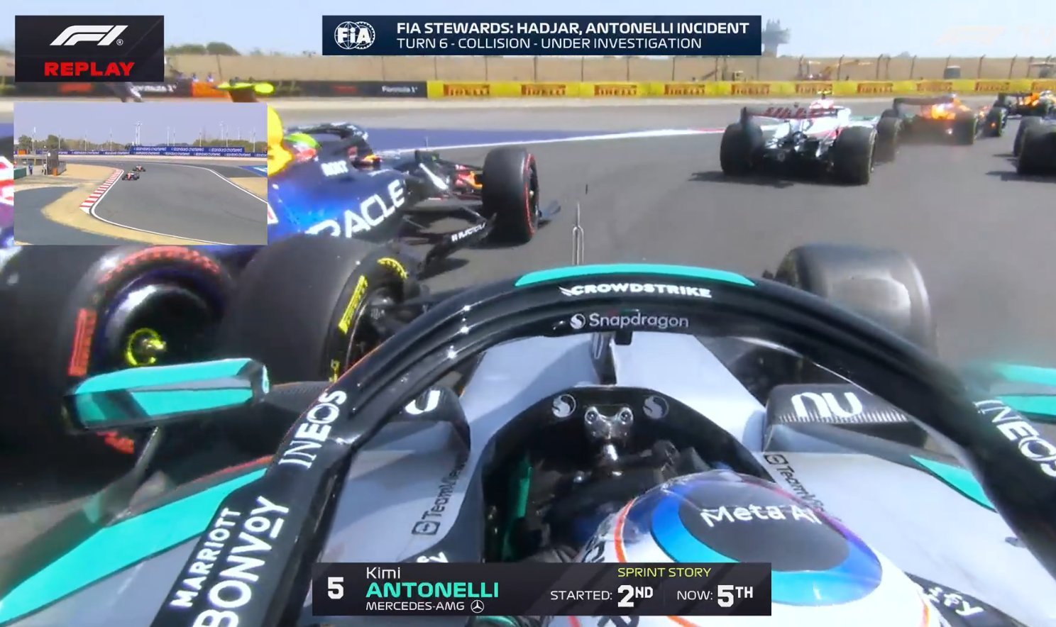 安东内利因为和哈贾尔发生碰撞 被罚10秒F1赛车2026F1中国大奖赛F1冲刺赛