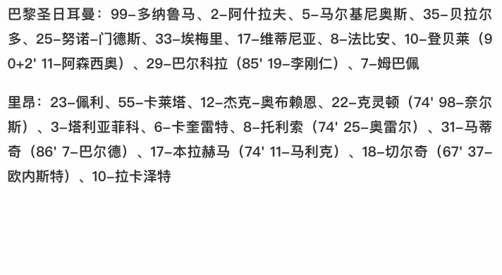 2023-24赛季法国杯，姆巴佩告别战打满全场！巴黎圣日耳曼2-1战胜里昂，夺得