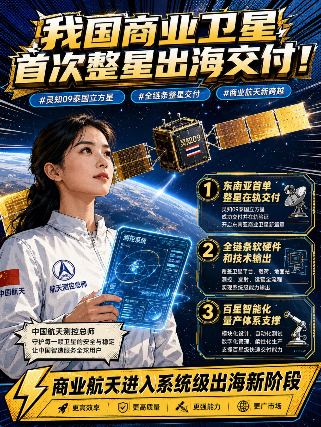 长征六号丙成功发射泰国立方星，我国商业卫星首次整星出海交付！
8月25日我国在太