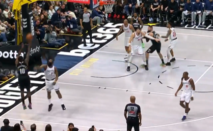 哈达威命中单节第3记三分，掘金第三节领先快船9分