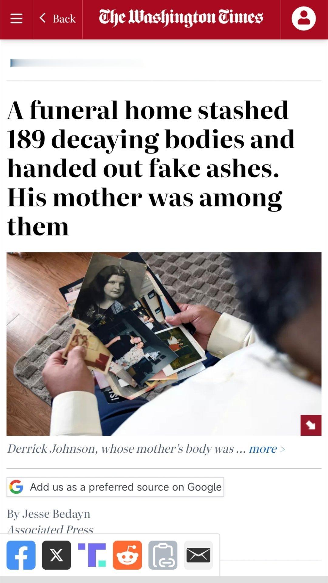 美国殡仪馆老板虐待遗体被判40年¹ 有个人给他妈妈的“骨灰”办过花葬，埋在一棵树