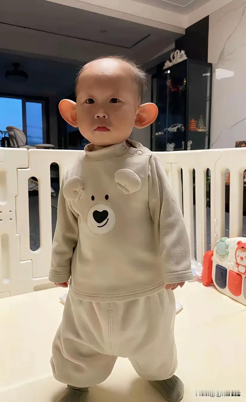 就想请问一下，这个孩子是招风耳？还是招财耳？
如果说不是有图为证，还真不敢相信，