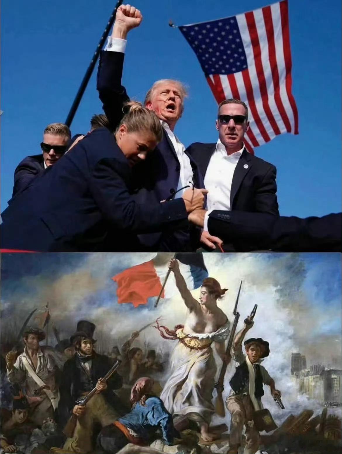 #特朗普称右耳被子弹击穿#如果川普真被击毙，那可就好玩了。三年前拜登刚当选总统时