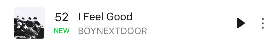 【Theqoo】BOYNEXTDOOR进入Melon日榜第52位，恭喜门童继续冲