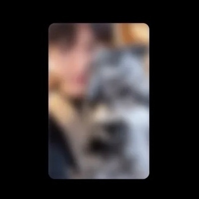朴灿烈 🍒朴灿烈唯一官方门面哇～ 又一张灿烈和小狗自拍的小卡!!!!!!是做陶