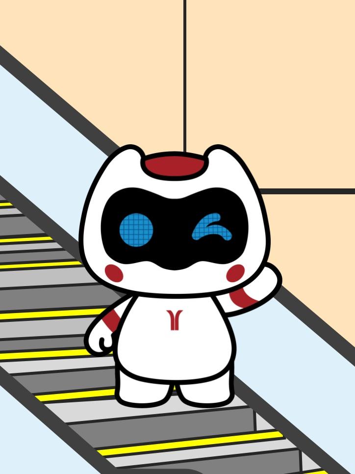 搭乘扶梯，请大家全程站稳扶好，不要随意在扶梯上走动~ 安全出行 图：N