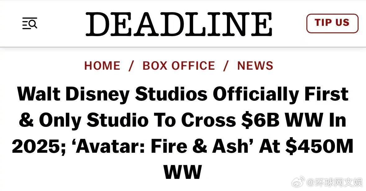【#迪士尼2025年全球票房破60亿美元# 】据多家外媒报道，截至当地时间12月