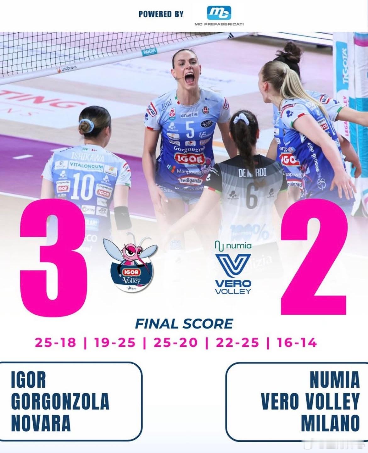 【意甲23轮，诺瓦拉3-2米兰，石川MVP】体育大拜年世界女排新闻 意甲女排联赛