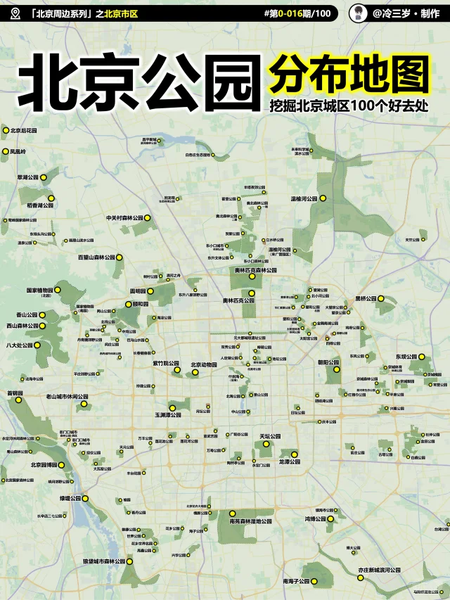 北京有哪些公园，1000多个分布地图