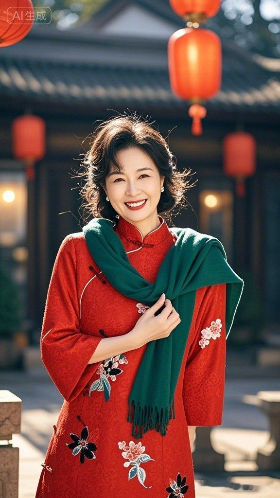 红衣绿纱，笑靥如花，传统之美尽显东方韵味。