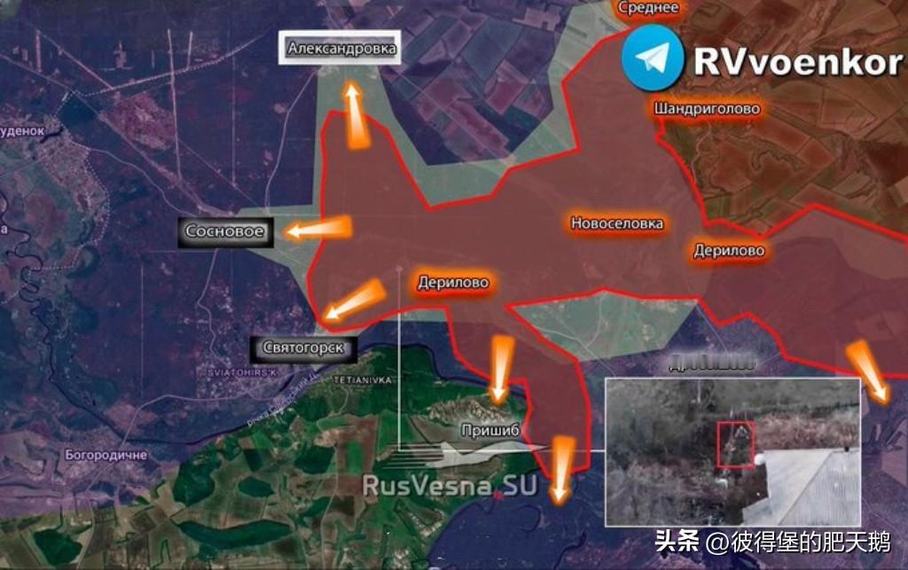 #俄乌冲突# 
1月14日
俄罗斯军队向斯维亚托戈尔斯克方向的强劲突破仍在继续：