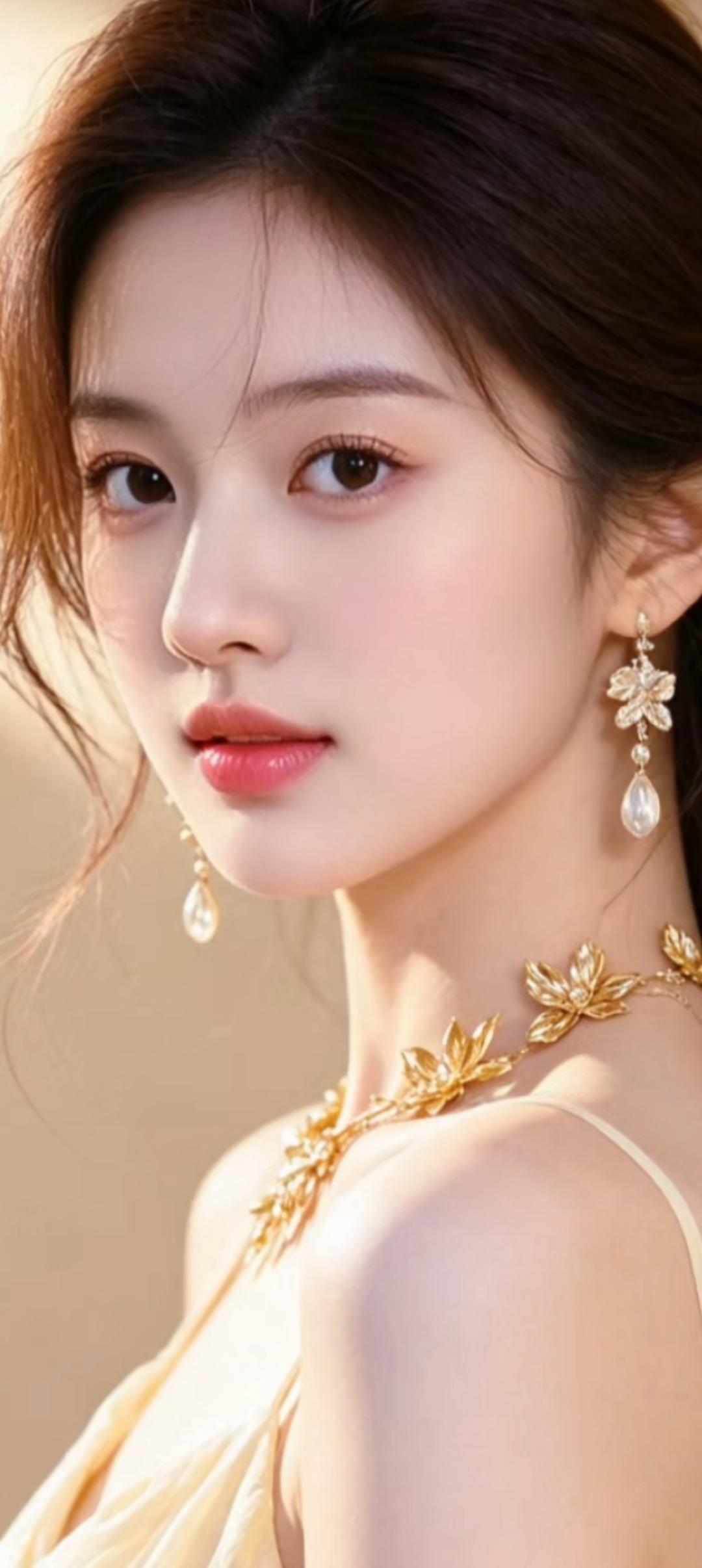 优雅气质，金饰闪耀，完美妆容，女神范儿十足！