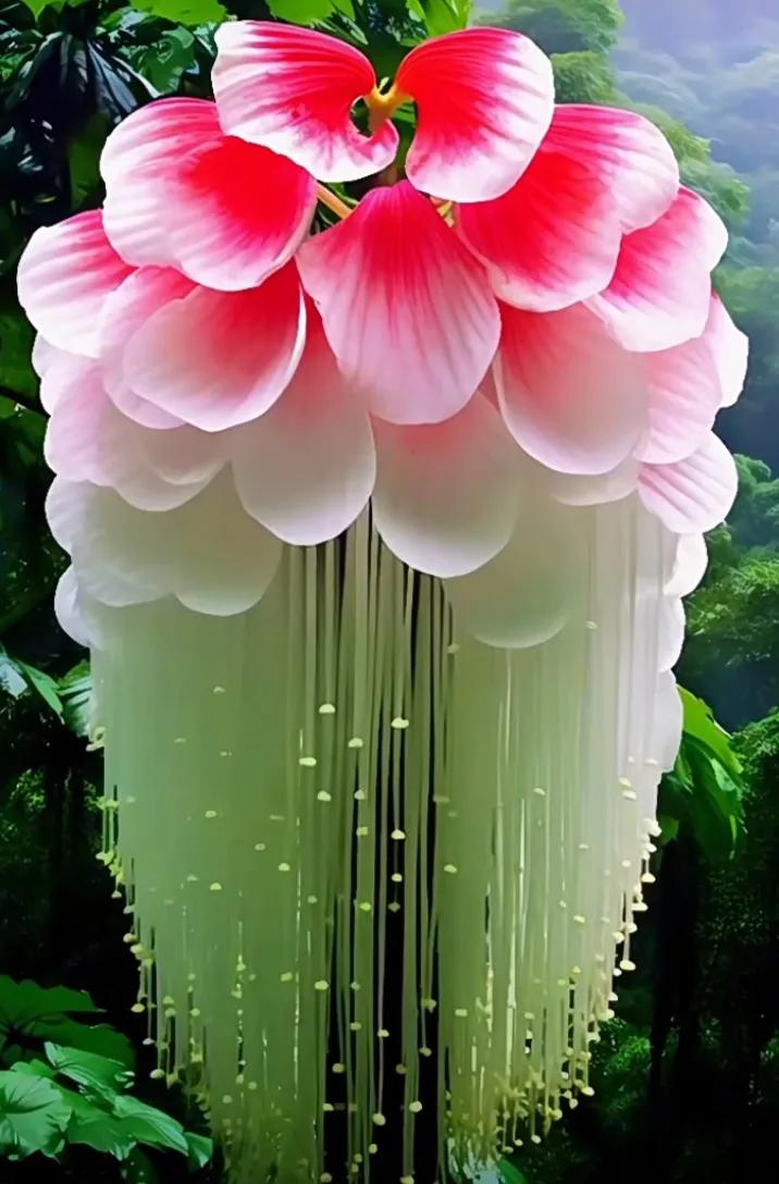 这花神秘莫测，如迷雾中的精灵，散发着朦胧之美。似有若无的姿态，充满了空灵与梦幻之
