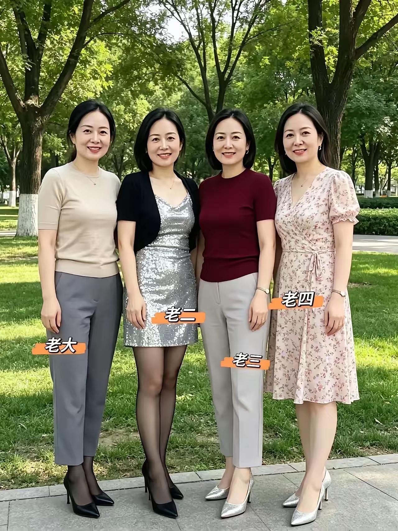 有网友问我喜欢谁的穿搭，我喜欢老三的，衣服和裤子的颜色搭配的极好！款式也不错！看