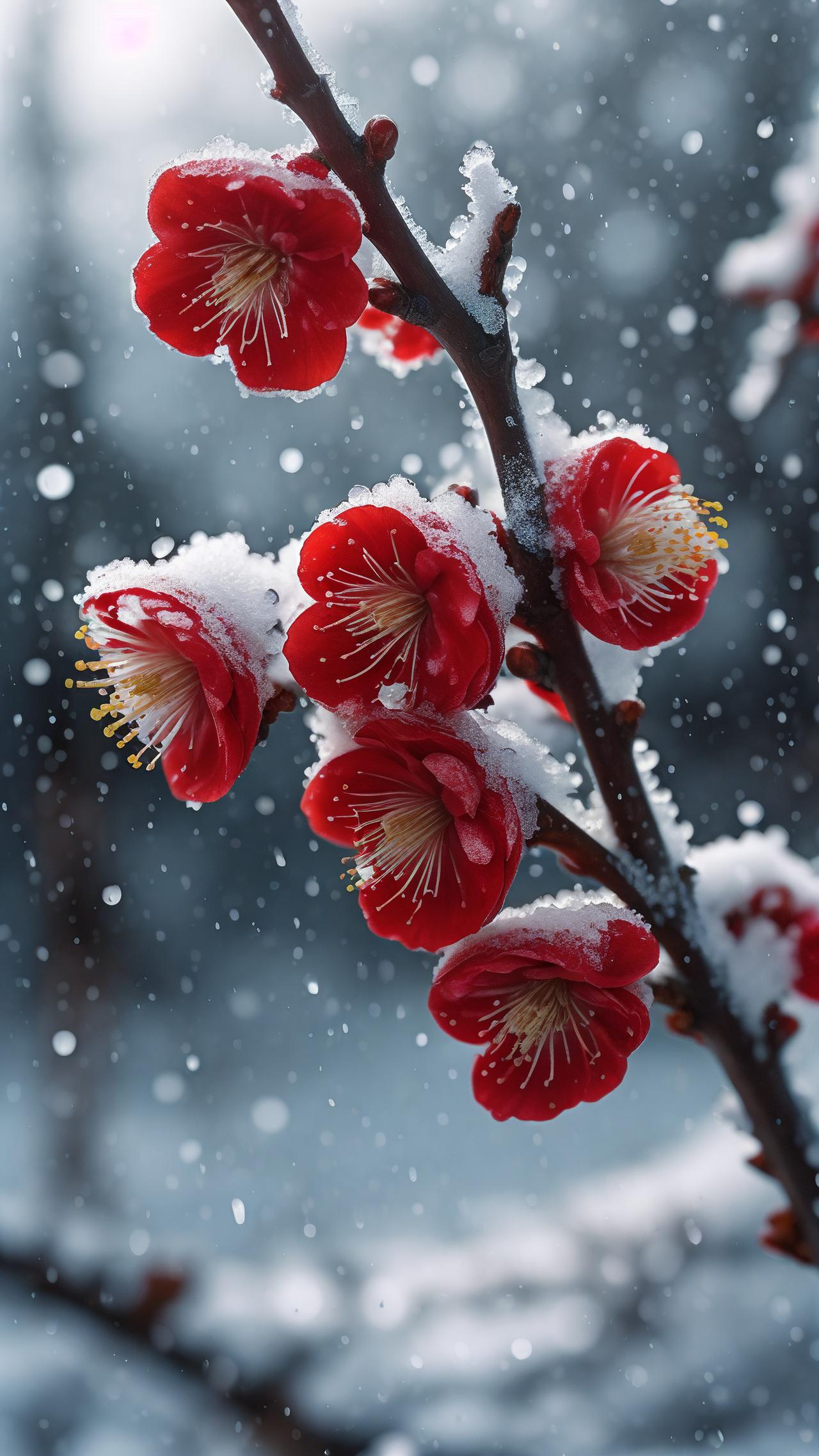 上联：风摇雪影梅香远；
下联：月照江心水波寒。