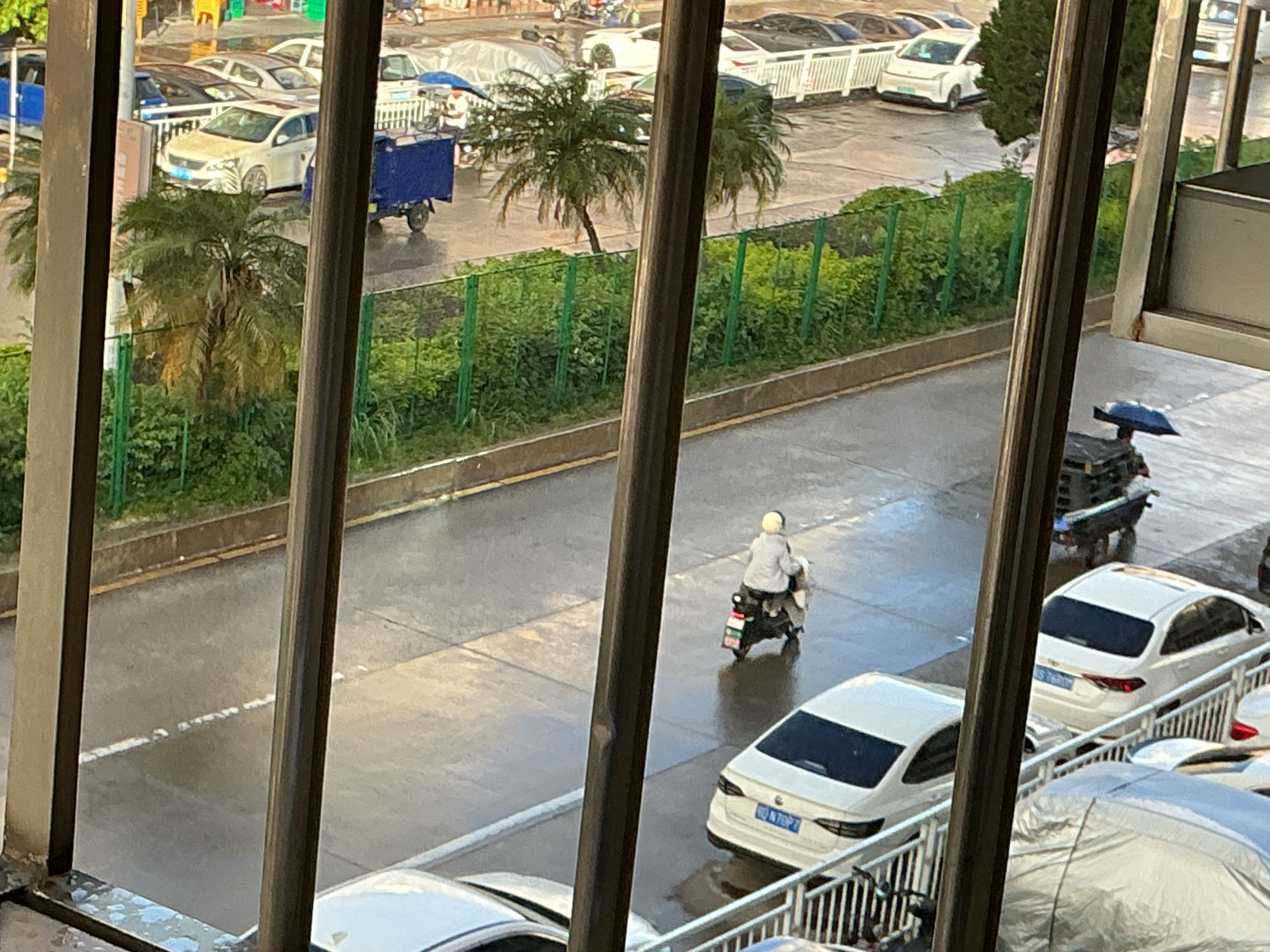 刚刚外面有着大太阳 还下着小雨