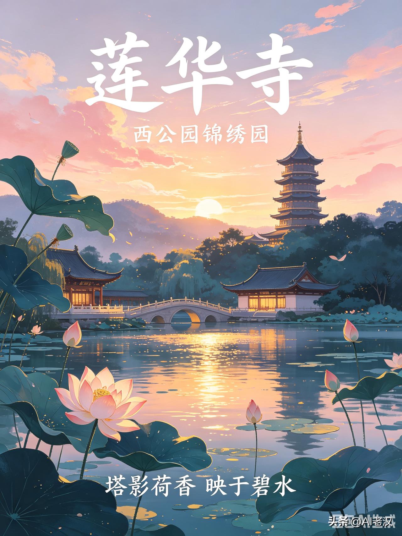 [大家俗称的荷花寺，正式名称：莲华寺，坐落于奎屯西公园（锦绣园风景区）莲花湖畔]