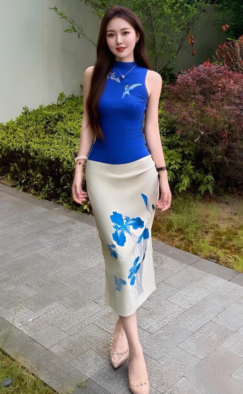 今日街拍，身材高挑的美女姐姐
