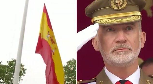 西班牙阅兵突发意外！
当地时间5月30日，西班牙武装部队日阅兵现场，国王、王后及