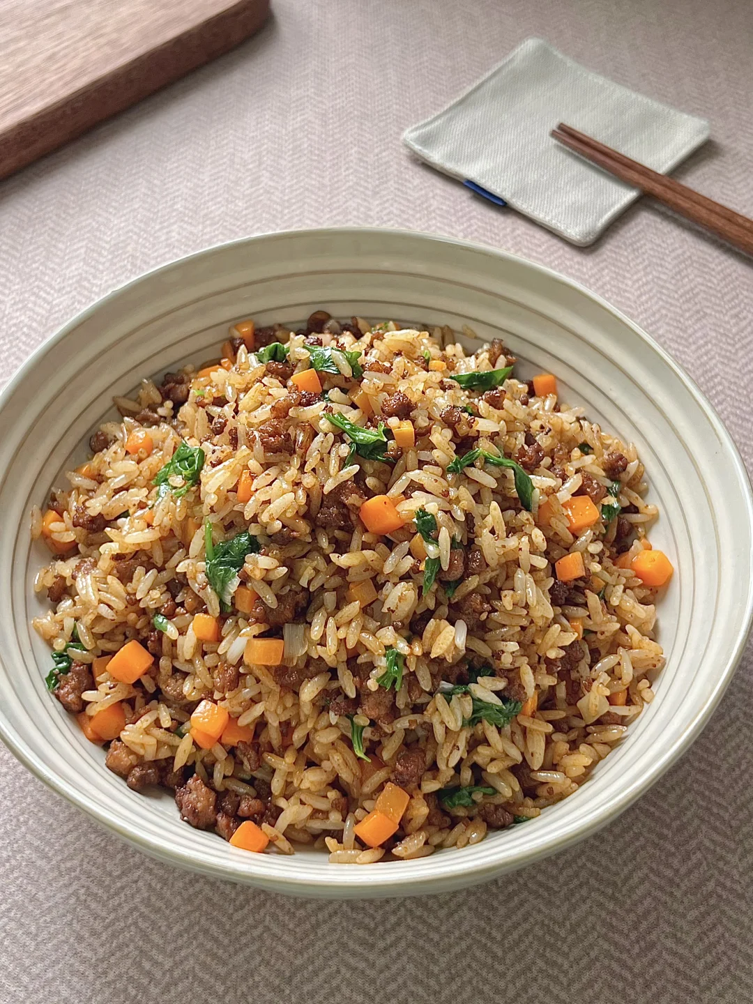 牛肉炒饭太香了🤤肉香饭香🍚直接吃两碗😍