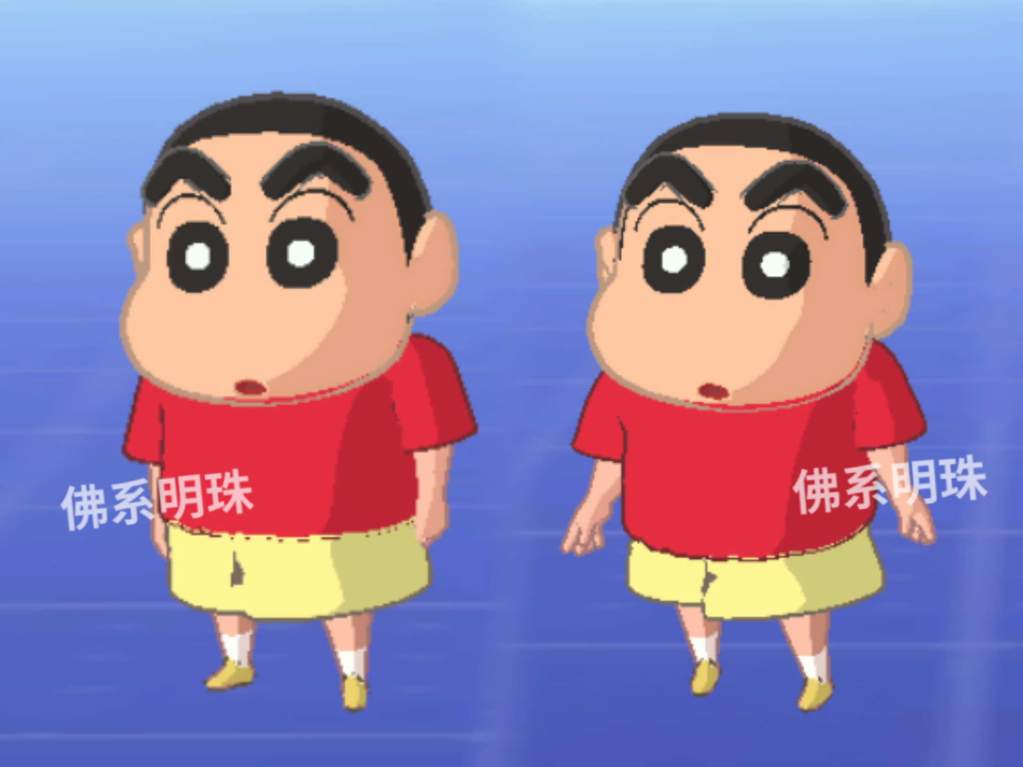 蜡笔小新联动套装建模（大人衣服），第一次把人物做这么小，真的很可爱，希望多来点联