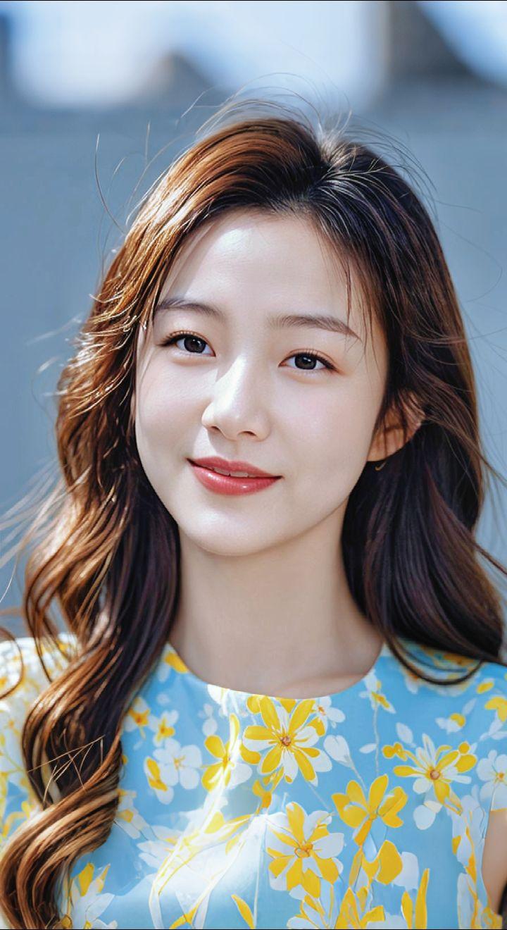 AI扩图 AI淡蓝杏黄雅照