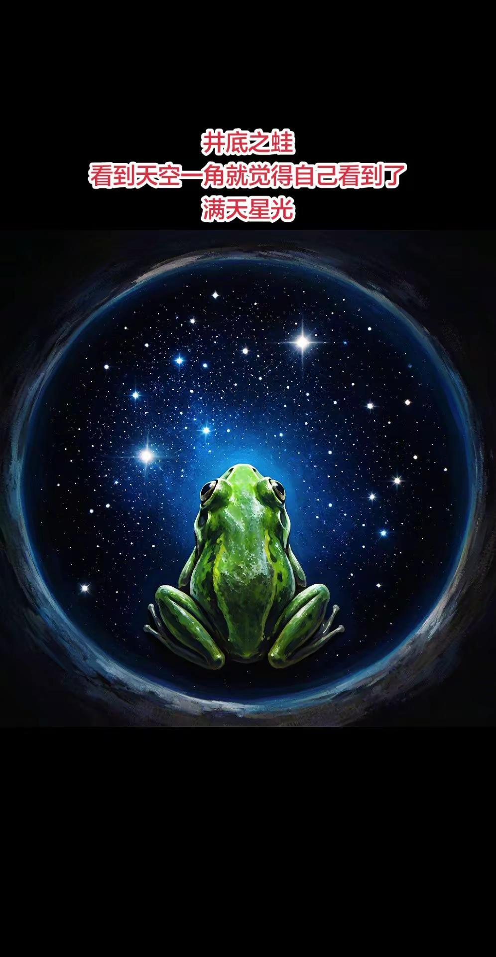 井底之蛙，看到天空一角就觉得自己看到了满天星光。               —