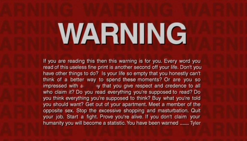 The FBI warning at the beginning of Figh